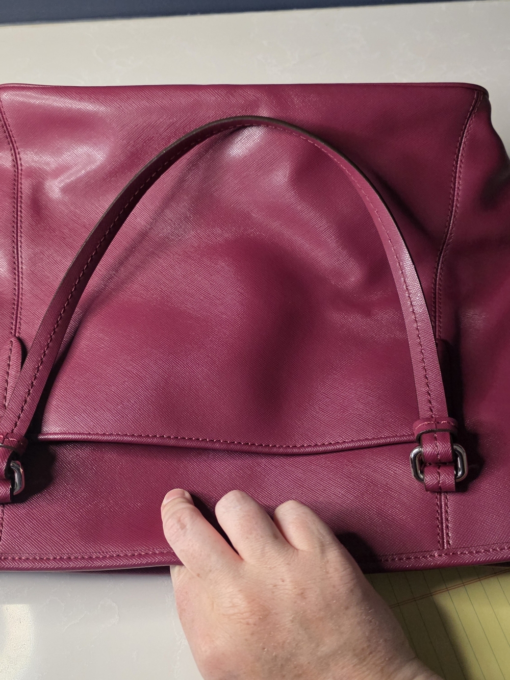 Coach Peyton SaffianoLeather Tote Bag Burgundy - Picture 10 of 11